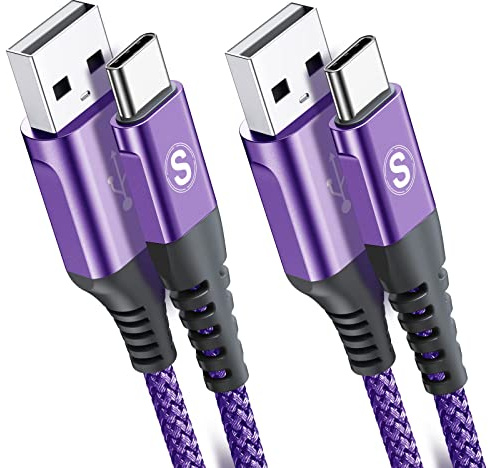 USB C Kabel 3.1A [2Stück 3m] Schnellladung, Ladekabel USB C Nylon Type C Kabel für Samsung Galaxy S23 S22 S21 S20 S10 Plus/Ultra/FE,iphone 15 pro max,Note20,A72 A71 A52 A51 A50,M31 M30s M20