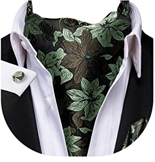 Dubulle Krawatten-Set für Herren mit Einstecktuch und Manschettenknöpfen und Taschentuch, salbeigrün, Medium