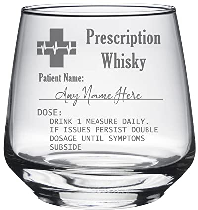 Always Looking Good Personalised Engraved Whisky Tumbler Glass Prescription Whiskey Glass with Name Novelty Funny Birthday Fathers Day Gift (345ml Tallo Tumbler, Empty Glass)