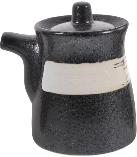 Elegante Keramikflasche 200Ml, Schwarz, Für Sojasauce, Sushi-Essig Und Öl, Präzise Dosierung, Vielseitig Für Küche Und Haushalt | Elegantes Keramikdesign: Stilvolle Ölflasche für moderne Küchen, Restaurants und den täglichen Esstisch