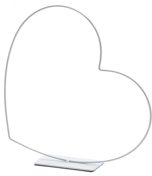 NaDeco Metallherz in Weiß, liegend, mit Fuß, wählbar in Größen von 25-58cm | Metallring stehend | Dekoring | Drahtring zum Basteln | Metallring für Wickeltechnik | Trockenblumen-Ring, Größe:30 cm