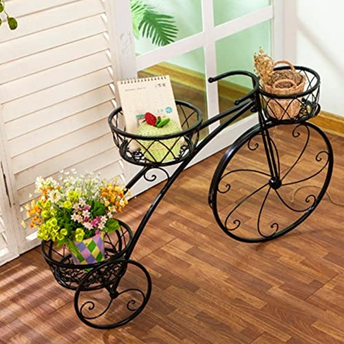WYFZT Tiered Pflanzenständer Halter Indoor Outdoor Garten, Pflanzenregal Blumenregal Blumenbank Aussen Draußen Leiterregal Blumenständer für Innen Außen Garten Dekoratives Regale (Farbe : Schwarz)