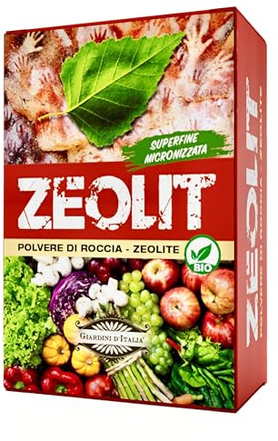 GIARDINI D'ITALIA - Zeolite per Agricoltura ad Azione Corroborante, Polvere di Roccia Ideale per Tutti i Tipi di Piante - Protegge e Rafforza le Difese Naturali, Ammesso in Agricoltura Biologica, 1 kg