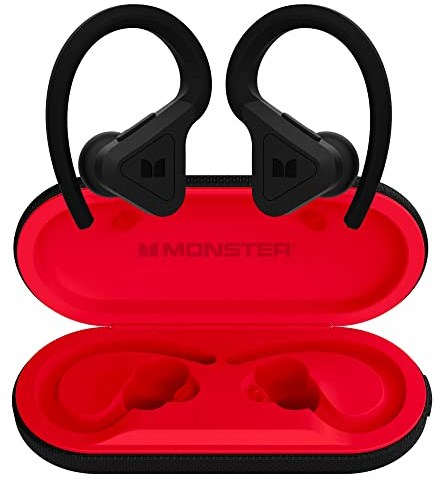 Monster DNA Fit - Auriculares inalámbricos con Arco - Auriculares Bluetooth intraurales - Reductores de Ruido - Resistentes al Agua - Ergonómicos - Negro
