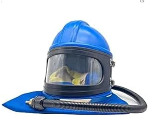 YOPON Sabbiatrice Casco di Alimentazione Aria sicura sabbiatura Casco con Spalla Protettiva Sabbiatura Cappuccio protettore con 10 Pezzi Lenti Esterne per sabbiatura attrezzata Viene