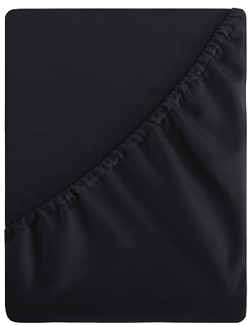 Aisbo Spannbettlaken 180x200cm Bettlaken Boxspringbett - Bett Laken Schwarz 180x200 aus Premium Mikrofaser, weiches Spannbetttuch 180 x 200 Steghöhe 40cm für Wasserbett Bed Fitted Sheet