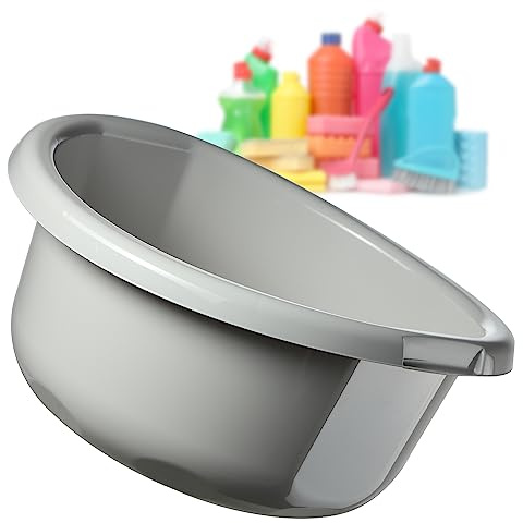 KADAX Kunststoffschüssel, Spülschüssel in verschiedenen Größen und Farben, robuste Waschschüssel, Universal-Schüssel, Spülwanne für Badezimmer, Waschraum (25L, Grau)