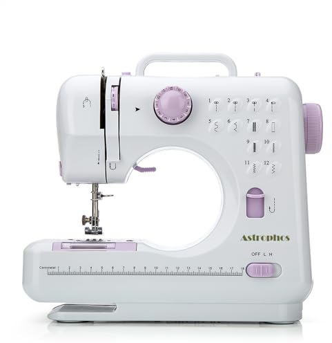 Mini Sewing Machine for Beginner by Astrophos - Small Electric Sewing Machines with 2 Speed 12 Built-in Stitch Patterns AP-054-UK-A1