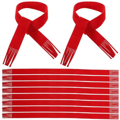 IMIKEYA 10 Stück Mini Weihnachtsschals DIY basteln Mini Schal Weihnachten Weihnachten Wein Flasche Dekoration Rot Puppen Schneemann Weihnachtsbaum Deko