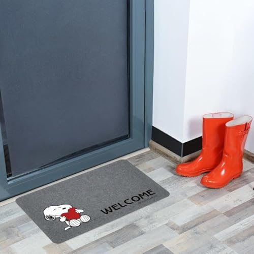 Markotex Peanuts – Snoopy Felpudo Entrada Exterior Secapasos (40 x 68 40 x 70 40 x 60) (Welcome Heart, Easy)