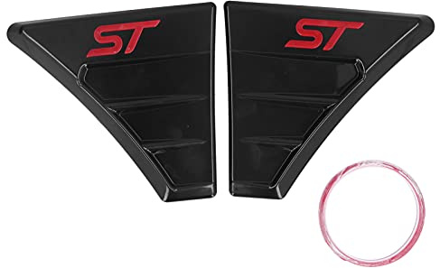 BOROCOFender Vent Covers for Focus MK2, ST/RS Style Side Trim in Red Text, Pair with Adhesive Tape, Sporty ABS Body Kit Accessory