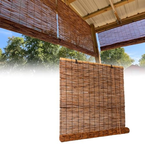 Rollo Bambus Sonnenschutz Wetterfest Bambusrollo Jalousien Balkon Rollo Raffrollo 100 Breit x 160 Hoch 140 Breit x 230 Hoch Bambus Rollo Außen Blind Shades Jalousien ( Size : 110cm Breit x 180cm Hoch