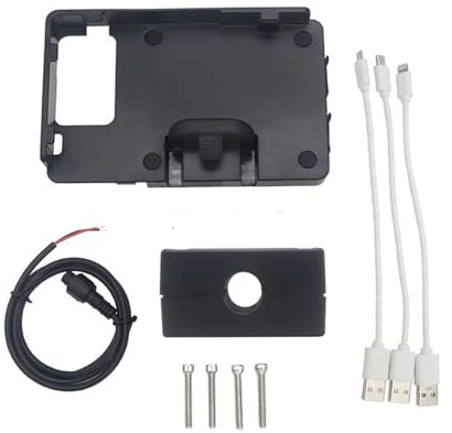 Soporte Navegación GPS para Motocicleta CRF1000L Africa Twin 2016 Soporte Carga USB 12mm 16mm Y 22mm Soporte Navegación Soporte para Teléfono (Color : -04-1 2mm Cut Connect)