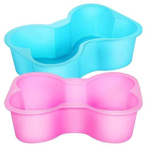 Alipis Silikon Backform Knochenform 2Er Set Für Hundekuchen Flexibel Leicht Zu Reinigen Für Hundegeburtstag Und Leckerlis