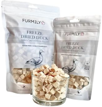 Freeze-Dried Duck Pet Treats by FURMILY 100g, for Cat & Dog, Food Topper, Natrual, No Additive, 100% Duck, Freeze-dried to protect nutrition, High protein, Healthy, Easy Digestion