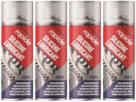 YSAMAX 250 ML Silicone Lubricant Spray, Fast-Drying Nature, Long-Lasting Protection, Water-Resistant Properties, Multiple Uses And Easy To Store, (4PCS)