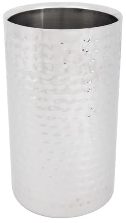 Olympia Stainless Steel Hammered Double Wall Wine Cooler, 1.5Ltr | Condensation-free double wall insulation keeps party drinks ice-cold for hours; durable construction built for busy bars.