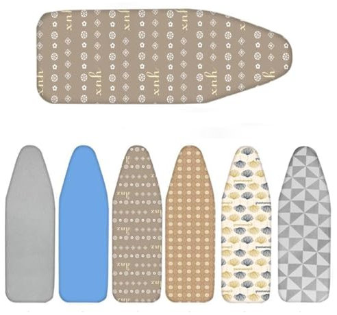 ISAVIA Silber Bügelbrettbezug 90x30cm 100x35cm 110x35cm 120x40cm Ersatz Bügelbrettbezug Und Pad Tischbügelbrett Bügelschutztuch 100% Baumwolle(Coffee,120x40cm/48x15in)