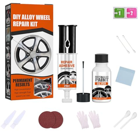 Alloy Silver Wheel Paint, Quick Fix Scratch Repair Kit, Car Care Touchup Adhesive For Wheel Scratches
