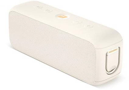 BOGASING G6 Bluetooth Speaker, Portable Wireless Speakers with 30W Punchy Sound, 35H Playtime, IPX6 Waterproof, Bluetooth 5.3, Built-in Mic, EQ, TF-Card, AUX, USB Stick for Outdoors Hiking (Beige)