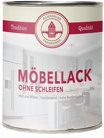 Bamberger Farbwerke Möbellack ohne Schleifen matt (Kreidefarbe für Holz & Metall) (Lichtgrau matt, 750ml)
