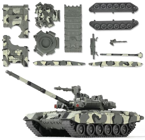 SEBUNAS T-90 Carro Armato Militare in Scala 1/48, Kit di Costruzione Rapida, Veicolo Blindato Russo, T90 Carro Armato da Combattimento, Modello da Costruire, Regalo per Adulti e Bambini (12 Parti)