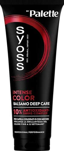 Syoss Palette Intense Color Balsamo Deep Care 250ml, Balsamo ristrutturante capelli con 10% Antioxidant-Shine-Complex che prolunga la brillantezza del colore fino a 12 settimane