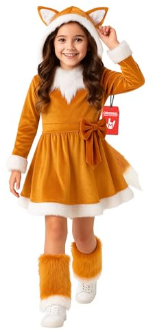 Morph Girls Fox Costume, Fox Costumes For Kids, Animal Costume Kids,World Book Day Costumes For Girls 7-9 yrs