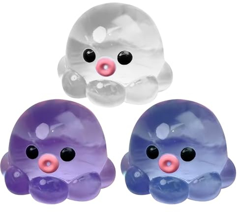 3X Octopus Anti Stress Bälle,Hausgemachtes Squishy Bälle Gefüllt Mit Wasserperlen Zur Linderung,interaktives Sensorischer Spielzeug,Stressabbau Entlüftung Spielzeug,lustige Entspannungsaktivität