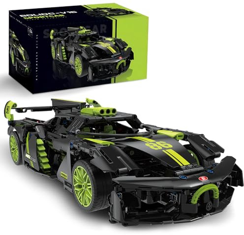 HIGH GODO Techink Auto Klemmbausteine Set, 910 Teile 1:14 Modell Supersportwagen Bausteine, MOC Supercar Spielzeug Geschenke für Erwachsene, Autoliebhaber und Fans 14+