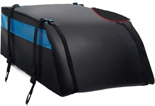Portapacchi acciaio Portapacchi da tetto con contenitore nero, adatto per viaggi, SUV, furgoni e auto. Barra portapacchi(600D Bag6)