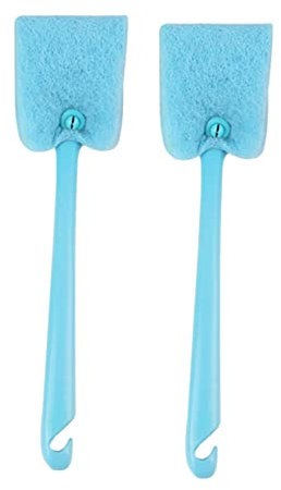 WRITWAA Cepillo de Esponja Mango Largo para Cocina Azul, Estropajo de Plástico Que No Raya Fuerte para Lavar Platos y Limpiar Fregaderos Color Aleatorio