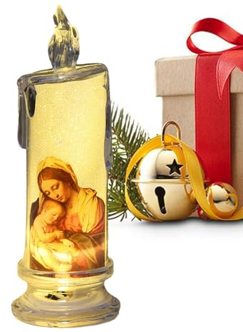 Candela senza fiamma per preghiera della serenità, candela devozionale a LED, preghiera devozionale, religiose a LED, festive senza fiamma per scrivania e casa