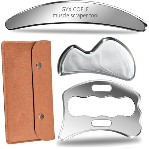 GYX COELE Professional Muscle Scraper Tool Set,3-Piece with Case, Manual Therapy Tools for Myofascial Release, Physical Therapy, Soft Tissue Mobilisation