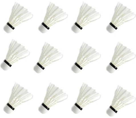 Javoryxh 12-teiliges Entenhaar Badminton Federbälle Mit Großer Stabilität Und Haltbarkeit Professionelles Hochgeschwindigkeits Badminton Set Entenfeder Federbälle Set