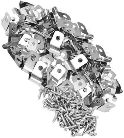Veemoon Clips Métalliques De Clôture en Aluminium 100 Pièces pour Cages De Bétail, Fixation Robuste pour Clôture en Fil De Fer, Installation Ferme Et Ranch, Clips Pratiques avec Vis, Usage Extérieur