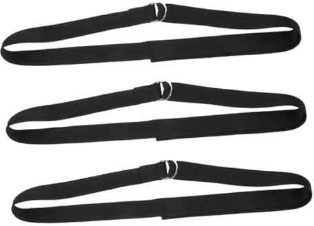 VICASKY 3 pièces Ceinture Yoga Pilates Réglable Non-élastique avec Boucle Métallique D-ring Sangles Fitness Multi-usage pour Étirements et Renforcement à Domicile ou Salle de Gym