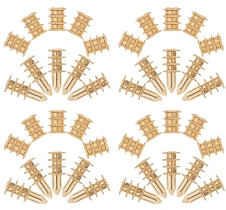 Healeved Alignment Pin and Positioning Rod Zinc Alloy Table Leaf Dowel Connectors 20pcs for Dining Table Leaf Hardware and Furniture Assembly