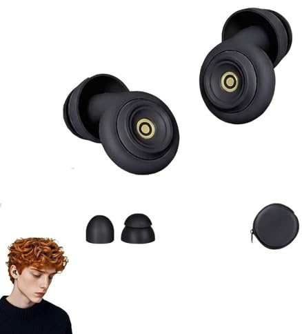 HuziNite Noise Cancelling Earplugs - 50dB Deep Noise Reduction for Sleep, Travel, Work, Reusable & Washable with Case, Ultra-Lightweight Comfort Fit (Black)