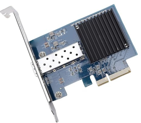 Decumeby Carte Réseau PCIe 10 Gbit/s, Adaptateur Réseau PCIe vers Ethernet 10 Gigabit, Carte Fibre Optique avec Port SFP Unique pour Serveur