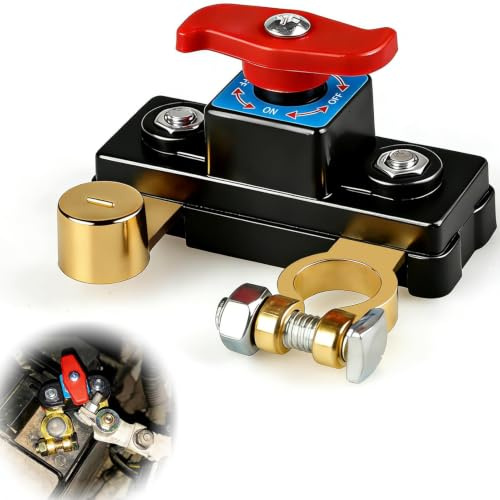 Interruttore Stacca Batteria 12V-24V in Rame Puro, Interruttore per batteria auto Sezionatore ad Alta Conduttività per Auto, Camper, Barca, Moto e Veicoli, Camion, Barche, Yacht, Roulotte
