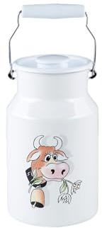 Riess, 0311-084, Milchkanne mit Deckel 2L, ALMLIESEL, Weiß, Vol. (rec.): 2,3 Liter, Made in Österreich, LBH: 15,3x13,2x22,9cm, 0,746kg, Deckel, Kratzfest, Gasherd geeignet, Elektroherd geeignet
