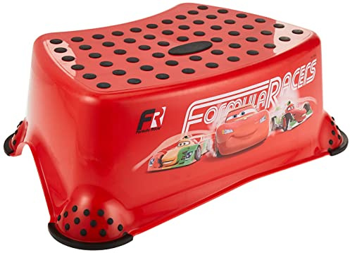 OKT Kids 18431401085 - Sgabello antiscivolo per bambini, motivo: Cars, colore: Rosso