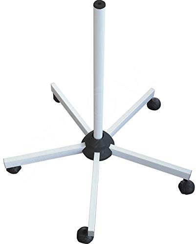 BELTOM® Pied A 5 roulettes Support Socle STATIF pour Lampe LOUPE ECLAIRAGE ESTHETIQUE - Blanc