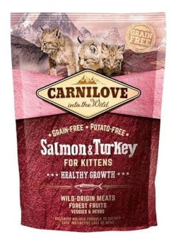 Carnilove Saumon & Dinde pour Chatons | 400 g | Aliment Complet pour Chatons | Alimentation sans céréales pour Soutenir Un développement sain du Squelette