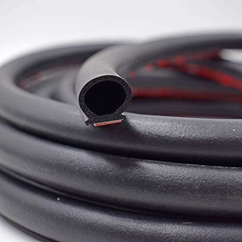 Seal Strip Big D-Shape Weatherstrip Door Seal 0.649 Height X 0.57 Width Automotive Window Door Soundproofing, Car Motor Auto Door Rubber Weather Stripping Hollow Black (10 FT)