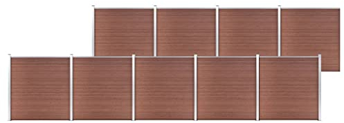 vidaXL Gartenzaun WPC Sichtschutzzaun Lamellenzaun Windschutz Sichtschutz Zaun Steckzaun Systemzaun Garten 1564x186cm Braun Aluminiumstange