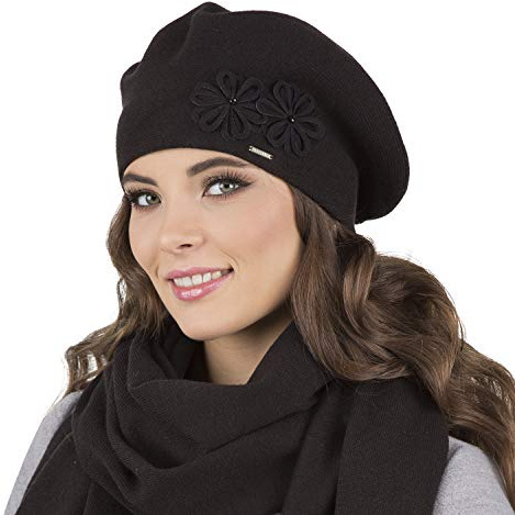 VIVISENCE Damen Baskenmütze Warm Und Gemütlich Wintermütze An Winter Und Herbst Warme Dick Strickmütze, Kopfbedeckung Eleganter Klassisch Mütze Für Frauen Modell 7007