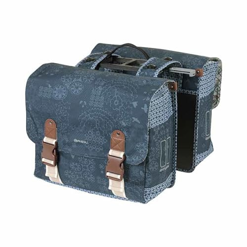 Basil 18052 Unisex – Erwachsene Bohème MIK Doppelte Fahrradtasche, Blau, 35 Liter