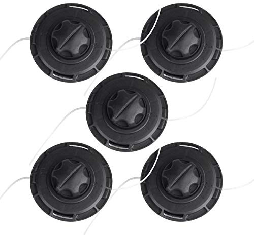 BRAST® 5x Fadenspule mit Aufrollfunktion für M10 Gewinde Doppelfadenkopf Tippautomatik Motorsense Rasentrimmer Multitool